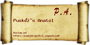 Puskás Anatol névjegykártya